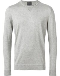 Мужской серый свитер с круглым вырезом от Laneus