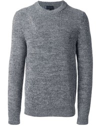 Мужской серый свитер с круглым вырезом от Lanvin