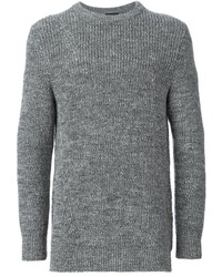 Мужской серый свитер с круглым вырезом от Lanvin
