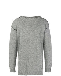 Мужской серый свитер с круглым вырезом от Loewe