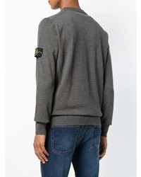 Мужской серый свитер с круглым вырезом от Stone Island