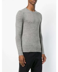 Мужской серый свитер с круглым вырезом от Prada