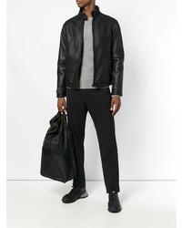 Мужской серый свитер с круглым вырезом от Prada