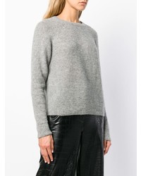 Женский серый свитер с круглым вырезом от Max Mara