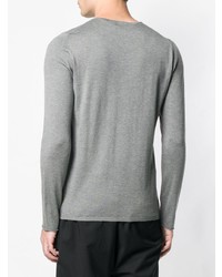 Мужской серый свитер с круглым вырезом от Laneus