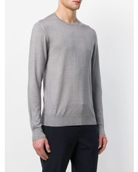 Мужской серый свитер с круглым вырезом от Prada