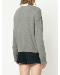 Женский серый свитер с круглым вырезом от RED Valentino