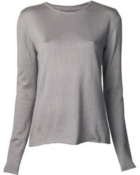 Женский серый свитер с круглым вырезом от Lucien Pellat-Finet