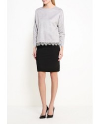 Женский серый свитер с круглым вырезом от Lusio