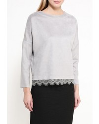 Женский серый свитер с круглым вырезом от Lusio