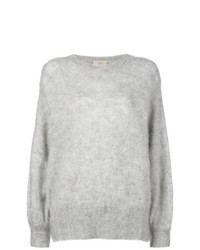 Женский серый свитер с круглым вырезом от Maison Flaneur