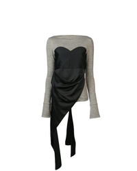 Женский серый свитер с круглым вырезом от Maison Margiela