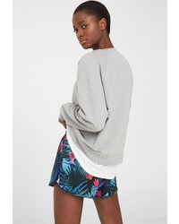 Женский серый свитер с круглым вырезом от Mango