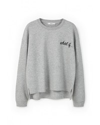 Женский серый свитер с круглым вырезом от Mango