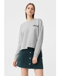 Женский серый свитер с круглым вырезом от Mango