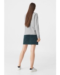 Женский серый свитер с круглым вырезом от Mango