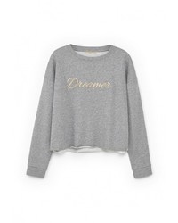 Женский серый свитер с круглым вырезом от Mango