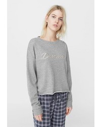 Женский серый свитер с круглым вырезом от Mango