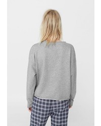 Женский серый свитер с круглым вырезом от Mango