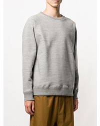 Мужской серый свитер с круглым вырезом от Nanamica