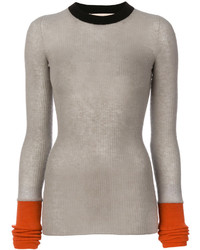 Женский серый свитер с круглым вырезом от Marni