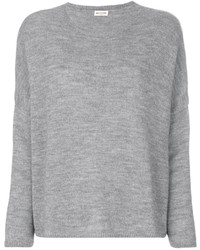 Женский серый свитер с круглым вырезом от Masscob