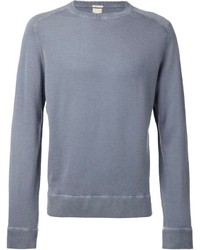 Мужской серый свитер с круглым вырезом от Massimo Alba