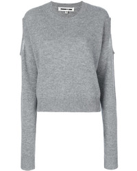 Женский серый свитер с круглым вырезом от MCQ