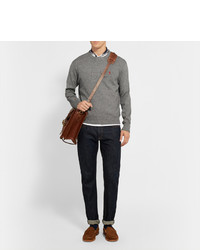 Мужской серый свитер с круглым вырезом от Polo Ralph Lauren