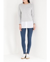 Женский серый свитер с круглым вырезом от Modis