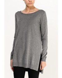 Женский серый свитер с круглым вырезом от Motivi