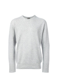 Мужской серый свитер с круглым вырезом от N.Peal