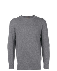 Мужской серый свитер с круглым вырезом от N.Peal