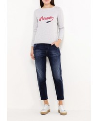 Женский серый свитер с круглым вырезом от Naf Naf