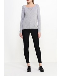 Женский серый свитер с круглым вырезом от Naf Naf