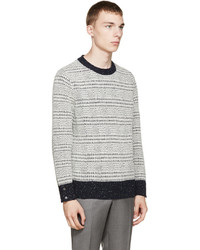 Мужской серый свитер с круглым вырезом от Thom Browne