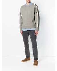 Мужской серый свитер с круглым вырезом от Isabel Marant
