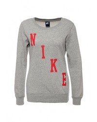 Женский серый свитер с круглым вырезом от Nike
