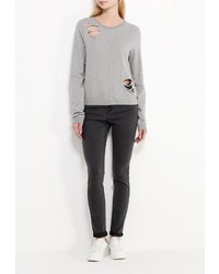 Женский серый свитер с круглым вырезом от Noisy May