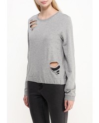 Женский серый свитер с круглым вырезом от Noisy May