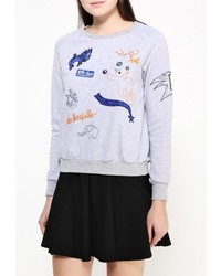 Женский серый свитер с круглым вырезом от Oeuvre