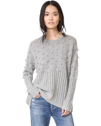 Женский серый свитер с круглым вырезом от One Teaspoon