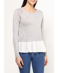 Женский серый свитер с круглым вырезом от Only