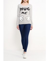 Женский серый свитер с круглым вырезом от Only