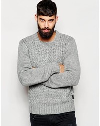 Мужской серый свитер с круглым вырезом от ONLY & SONS