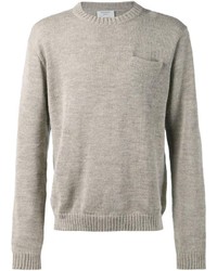 Мужской серый свитер с круглым вырезом от Patrik Ervell