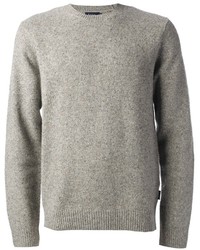 Мужской серый свитер с круглым вырезом от Paul Smith