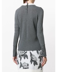 Женский серый свитер с круглым вырезом от Thom Browne