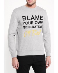 Мужской серый свитер с круглым вырезом от Piazza Italia