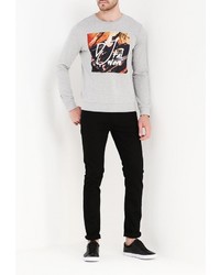 Мужской серый свитер с круглым вырезом от Piazza Italia